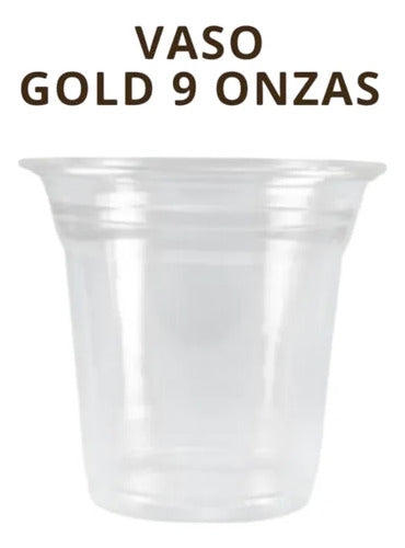 Vaso Plástico Reciclable Gold 9 Oz X 50 Unidades Transparente