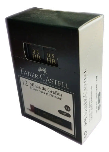 Minas Portaminas 0.5 Hb Faber Castell X 144 Pcs - Caja X 12  Negro