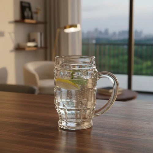 Vaso Jarro Cervecero Hamburgo De Vidrio X 6 Unidades Transparente
