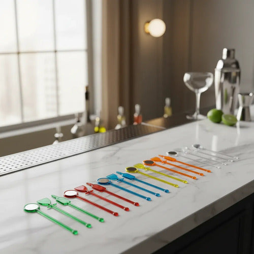 Mezclador Plastico Coctel X 100 Unidades Transparente