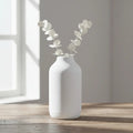 Jarrón Florero Decorativo Cerámica En Crudo 25x13cm Blanco Tradicional