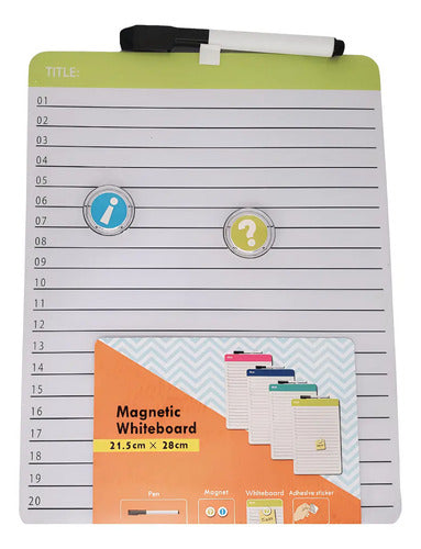 Tablero Magnético 21x5x28cm Con Marcador Surtido