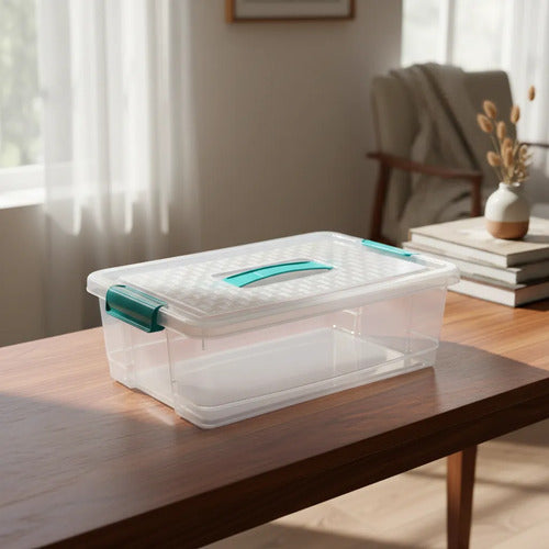 Caja Organizadora Transparente 40x26x13cm - 10 Litros Transparente Rattán