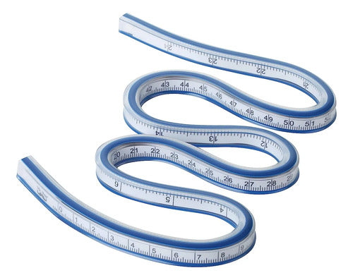 Regla Flexible Para Curvas 60 Cm Azul