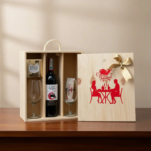Ancheta Regalo San Valentín Vino Y Copa