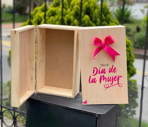 Caja Cofre Madera Para Regalo Día De La Mujer 35x21x14 Cm Madera Día De La Mujer