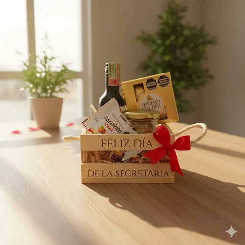 Ancheta Regalo Con Vino Día De La Secretaria