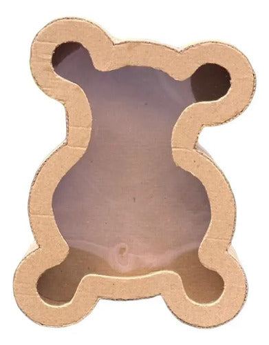 Caja Decorativa En Cartón  Para Regalo Forma Oso Kraft Oso