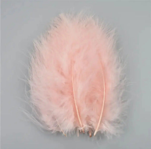 Plumas Decorativas Artificiales Color Piel Paquete X 20