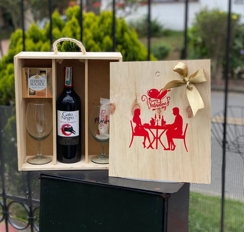 Ancheta Regalo San Valentín Vino Y Copa