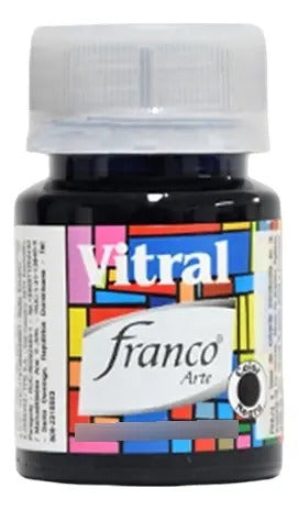 Pintura Vitral Franco Arte Color Negro 30ml