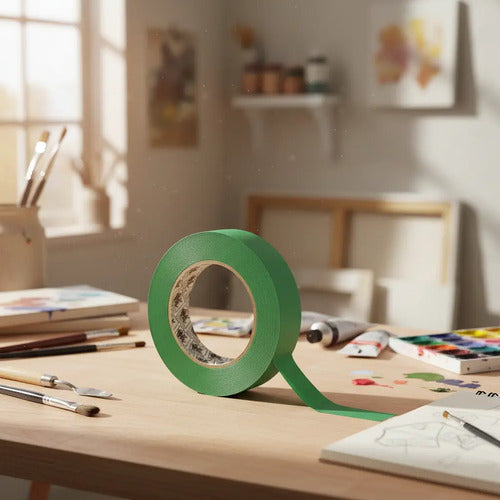 Cinta Enmascarar 24mm - 20 Metros X 4 Unidades Verde