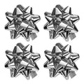 Moño Estrella Plateado Para Regalo Diámetro 2.5cm X 100 Und