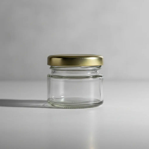 Frascos De Vidrio Pequeño Conservas 28 Ml X 12 Unidades  Dorado
