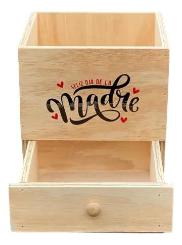 Caja Madera Para Regalo Ancheta Día De La Madre 20x20x18cm Madera