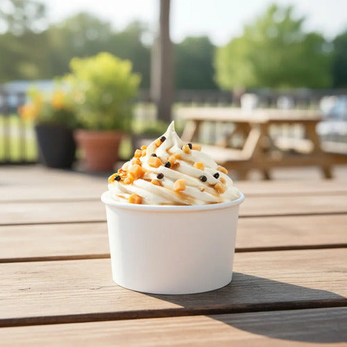 Vaso Desechable Carton Helado 4oz X 50 Unidades Blanco