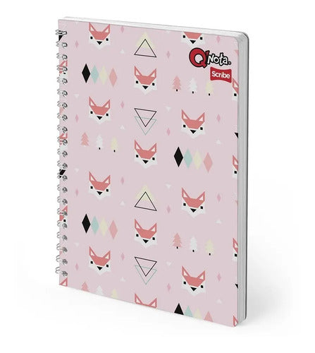 Cuaderno Grande Argollado Cuadriculado 80 Hjs Mujer X 12 Pcs