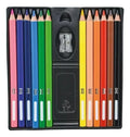 Colores Jumbo Triangular Scribe X 12 Lapices Y 1 Sacapuntas