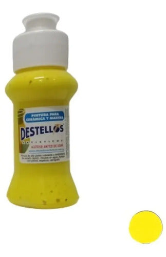 Pintura Cerámica Y Madera Destellos Color A Elección X12 Und
