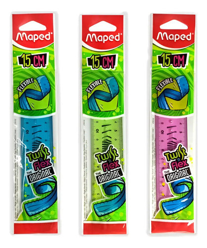 Regla Flexible 15cm Twist And Flex Maped X 6 Unidades Surtido