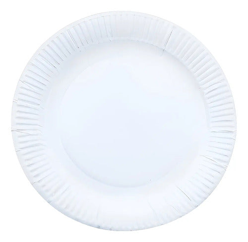 Plato Papel Ecológico Redondo Blanco  15cm X 20 Unidades Blanco