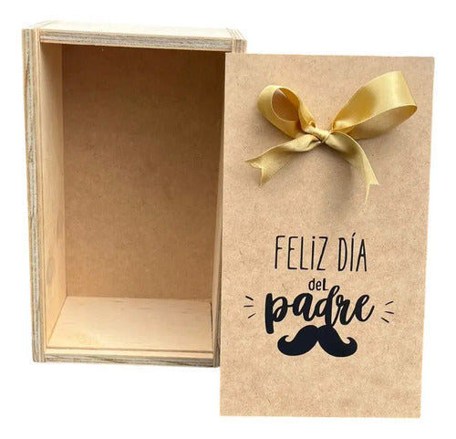 Caja Tapa Corrediza Madera Regalo Día Del Padre 25x15x9cm Madera Día Del Padre