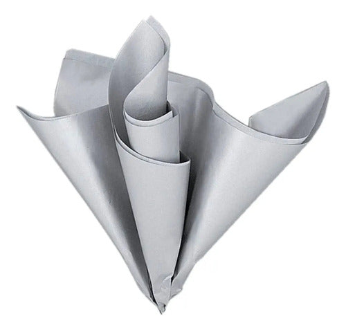 100 Pcs Papel Seda Plateado