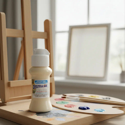 Pintura Cerámica Y Madera Destellos Color Blanco Luna