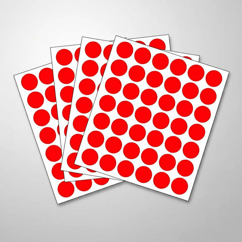 Rotulo Adhesivo Redondo Rojo 1.3 Cm X 308 Pcs X 3 Unidades  Rojo