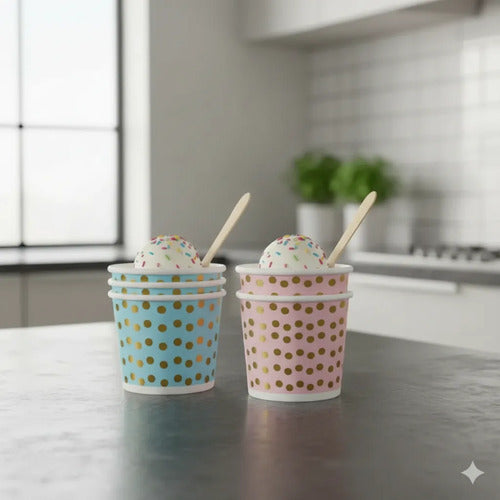 Vaso Desechable Revelación De Genero Helado 6oz X 50 Und Rosa/azul