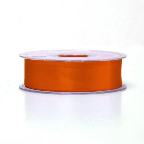 Cinta Naranja Raso Tela Satín Moños 50 Mts X 2.5 Cm  Naranja