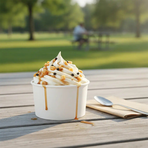 Vaso Desechable Carton Helado 4oz X 50 Unidades Blanco