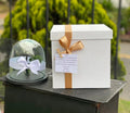 Rosa Mini Preservada Y Caja Regalo Color Blanco Blanco