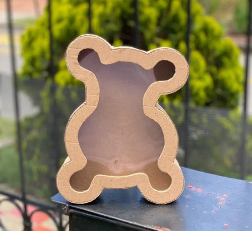 Caja Decorativa En Cartón  Para Regalo Forma Oso Kraft Oso