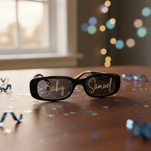 Gafas Personalizadas Baby Shower X 2 Unidades Negro Personalizado