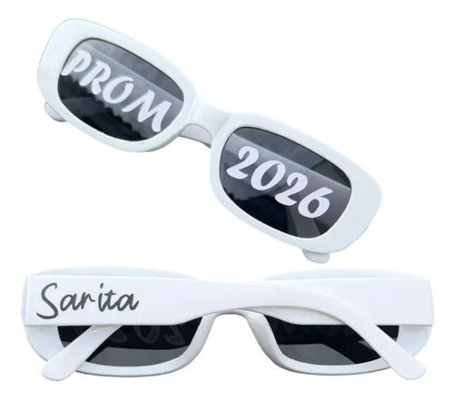 Gafas Personalizadas Para Colegios Prom X 10 Unidades Blanco Personalizado