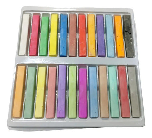 Tiza Escolar Colores Pastel Chalk X 24