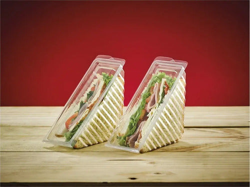 12 Pcs Contenedor Plástico Porta Sandwich Darnel Transparente