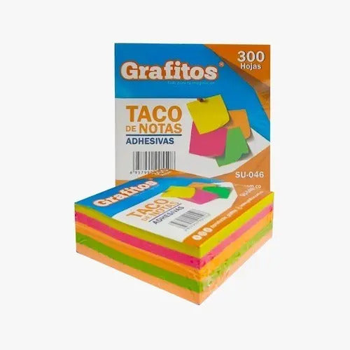 Notas Adhesivas Removibles Colores 76x76 Mm X 300 Hojas
