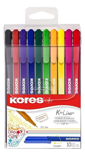 Micropuntas Kores K-liner X 12 Colores Rotulador Punta 0.4mm Surtido