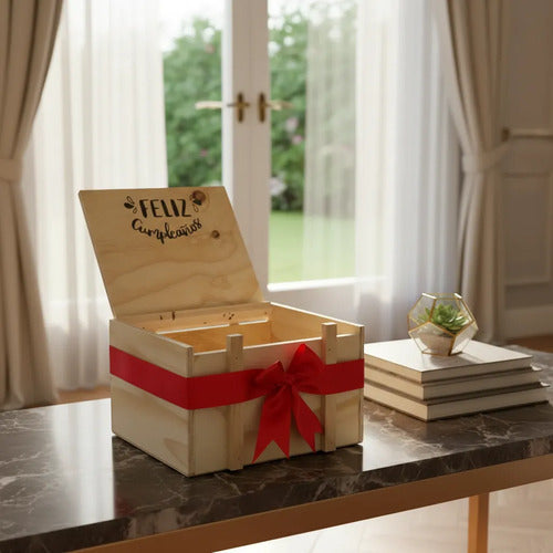 Cajas En  Madera Para Regalo De Feliz Cumpleaños