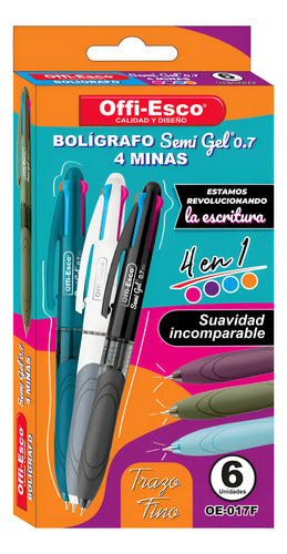 Boligrafo 4 Minas Offi Esco Surtido 4 Minas