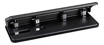 Perforadora Velobinder Para Encuadernar 4 Huecos Negro Redonda