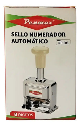 Sello Numerador Automático 8 Dígitos Plateado