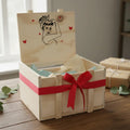 Caja  Para Regalo Madera Día De La Mujer 25x20x15 Cm Rojo