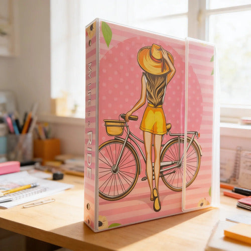 Folder Estamapado 1/2 Media Carta - 1 Pulgada Mujer