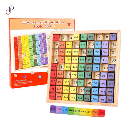 Juego Didactico Bloques Madera Tablas De Multiplicar Colorido