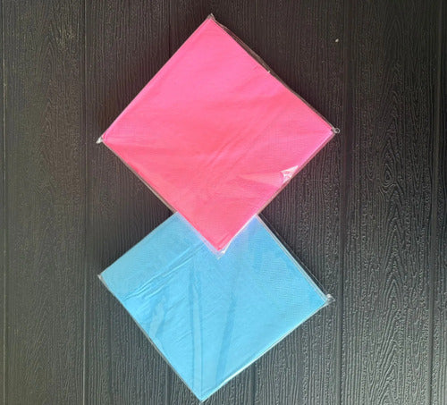 Servilletas Azul/rosa Revelación De Genero X 40 Unidades Rosa/azul