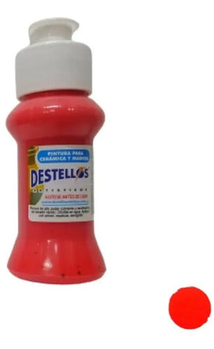 Pintura Cerámica Y Madera Destellos Color Rojo Vivo