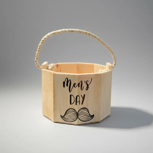 Cubeta De Madera Para Regalo Día Del Hombre 15x13cm Madera Cubeta